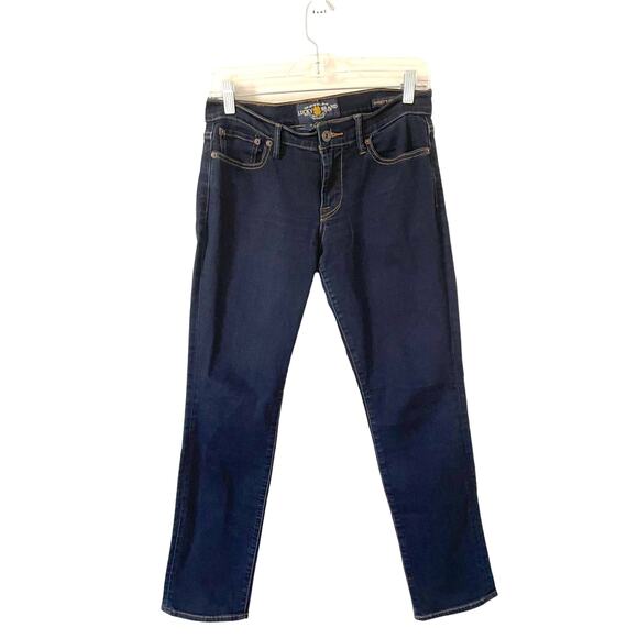 Lucky Sweet' N Straight Mid Rise Straight Denim Jeans Dark Blue Wash 27/4 Ankle - Picture 4 of 11